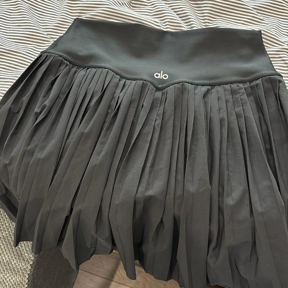 Alo Yoga Grand Slam Tennis Skirt High Waisted, Pleaded Black Size Large - Picture 4 of 7